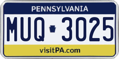 PA license plate MUQ3025