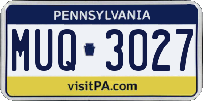 PA license plate MUQ3027