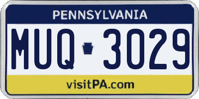 PA license plate MUQ3029