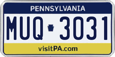 PA license plate MUQ3031