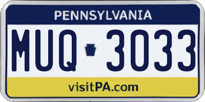 PA license plate MUQ3033