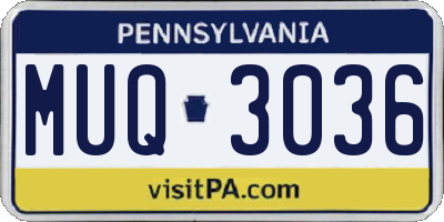 PA license plate MUQ3036