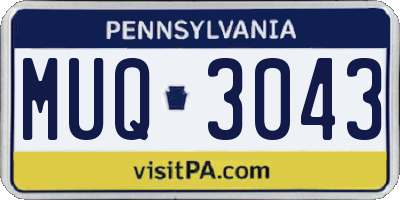 PA license plate MUQ3043