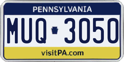 PA license plate MUQ3050