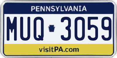 PA license plate MUQ3059