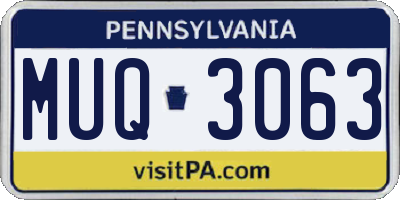 PA license plate MUQ3063