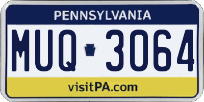 PA license plate MUQ3064