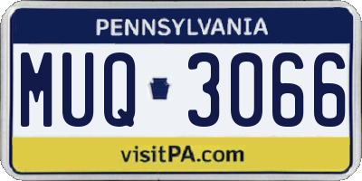 PA license plate MUQ3066