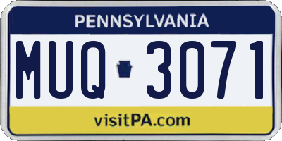 PA license plate MUQ3071