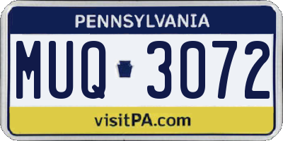 PA license plate MUQ3072