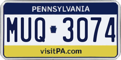 PA license plate MUQ3074