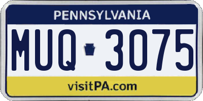 PA license plate MUQ3075