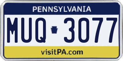 PA license plate MUQ3077