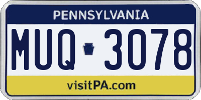 PA license plate MUQ3078