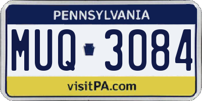 PA license plate MUQ3084