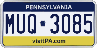 PA license plate MUQ3085
