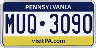 PA license plate MUQ3090