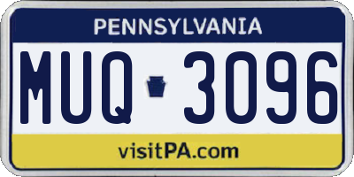 PA license plate MUQ3096