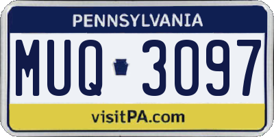 PA license plate MUQ3097