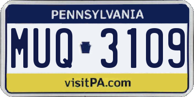 PA license plate MUQ3109