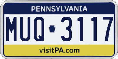 PA license plate MUQ3117