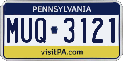 PA license plate MUQ3121