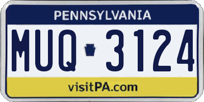 PA license plate MUQ3124