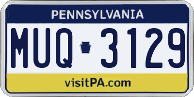 PA license plate MUQ3129