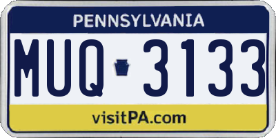 PA license plate MUQ3133