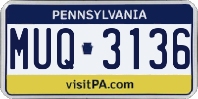 PA license plate MUQ3136