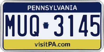 PA license plate MUQ3145
