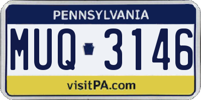 PA license plate MUQ3146
