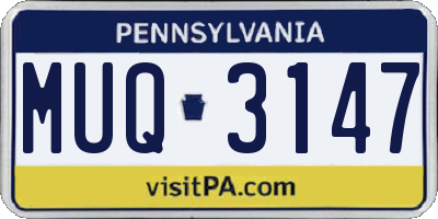 PA license plate MUQ3147