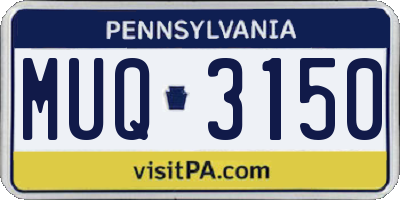 PA license plate MUQ3150