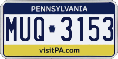 PA license plate MUQ3153