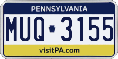 PA license plate MUQ3155