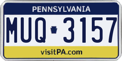 PA license plate MUQ3157