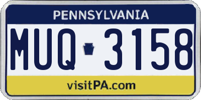 PA license plate MUQ3158