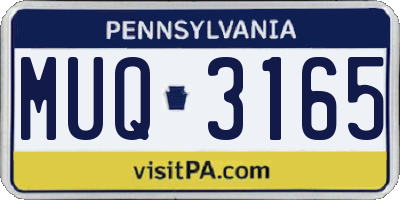 PA license plate MUQ3165