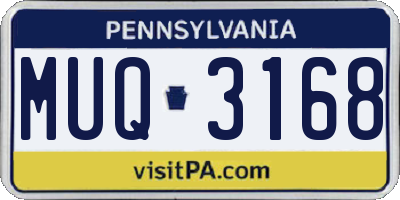 PA license plate MUQ3168