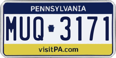PA license plate MUQ3171