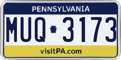 PA license plate MUQ3173
