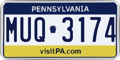 PA license plate MUQ3174