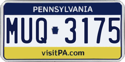 PA license plate MUQ3175