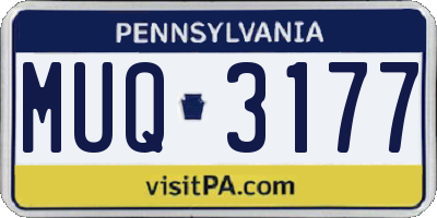 PA license plate MUQ3177