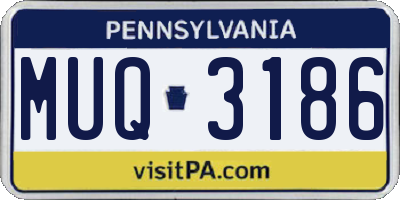 PA license plate MUQ3186