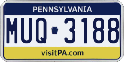 PA license plate MUQ3188