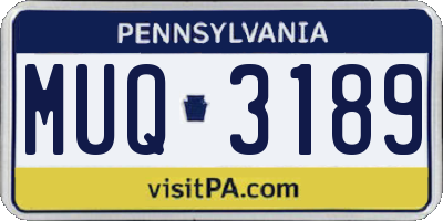 PA license plate MUQ3189
