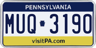 PA license plate MUQ3190
