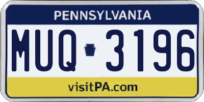 PA license plate MUQ3196